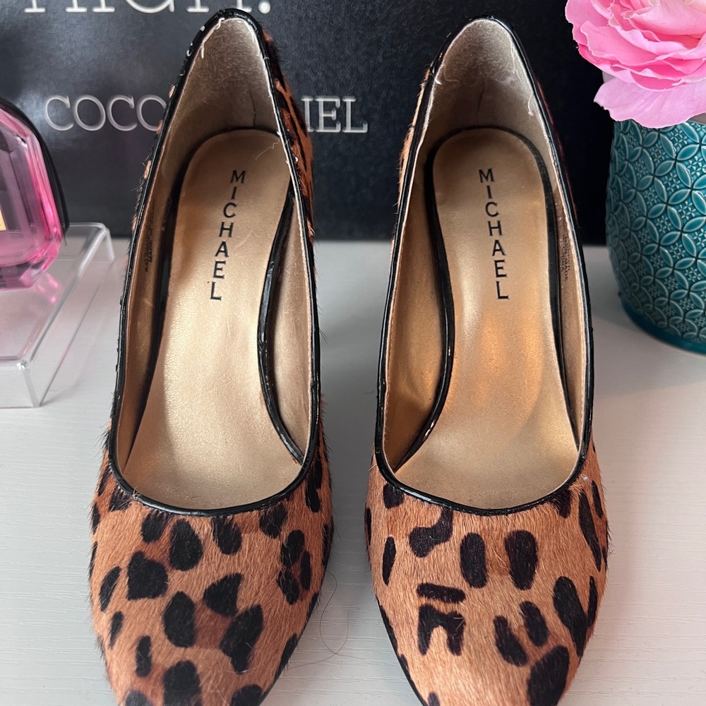 Michael Kors Tan and Black Leopard Heels